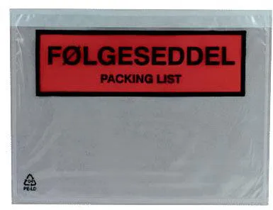 Docustick Standard følgeseddellomme m/trykk C6 165 mm x 122 mm