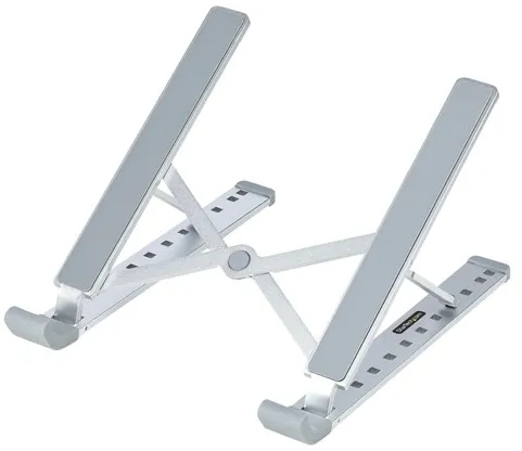 StarTech.com Sammenleggbar bærbar PC-stativ, bærbar, høydejusterbar, ergonomisk, ventilert aluminiumsramme, støtter 22 lb (10 kg)
